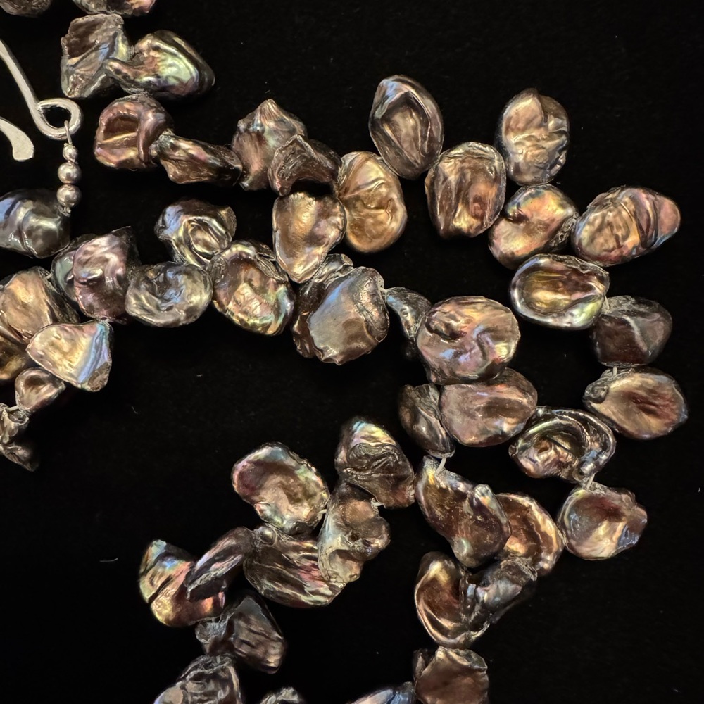 NWOT Freshwater Pearl Necklace with Jasper & Turquoise Pendant - Picture 5 of 8